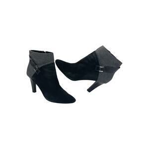 Tahari Dagna Black & Gray Leather Booties - Size 10